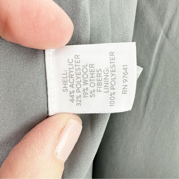 J. Jill Skirt Plaid Wool Blend Wrap Fringe Gray Green Blue Fall Womens 16 - Picture 10 of 13